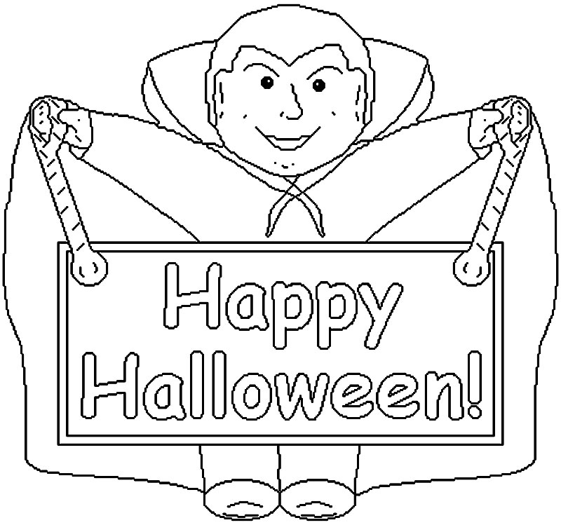 Desene De Colorat Cu Happy Halloween