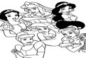 Plansa de colorat cu printese Disney
