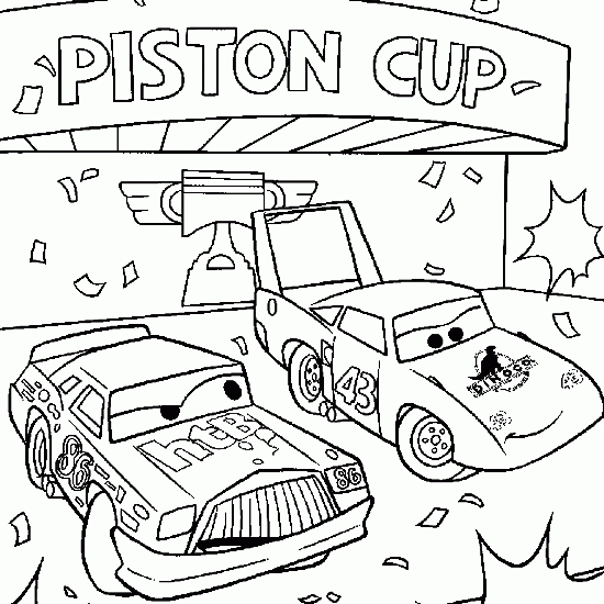 Cars la Piston Cup de colorat