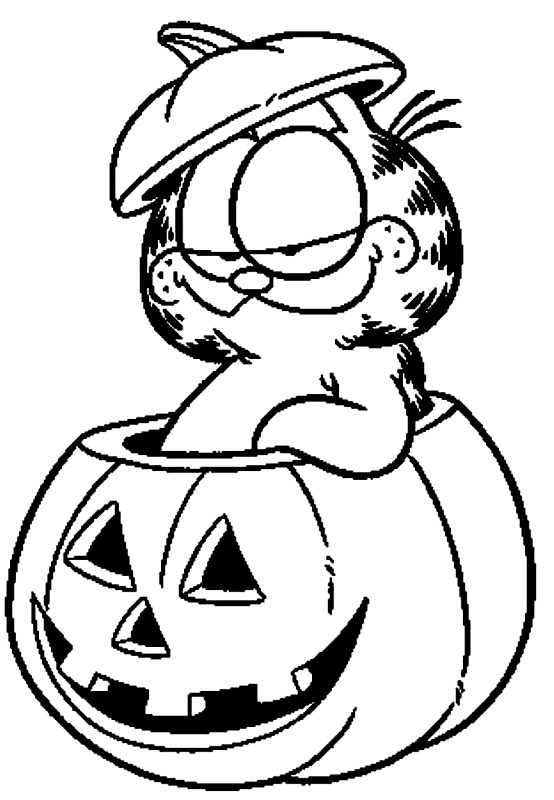Halloween cu Garfield de colorat