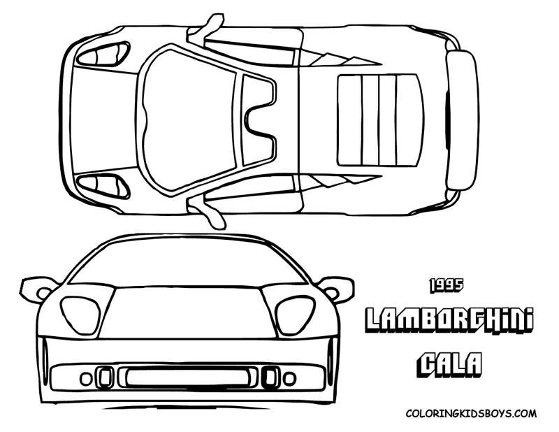 Plansa de colorat cu Lamborghini Cala