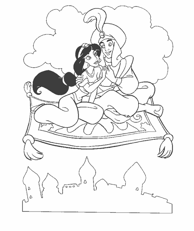 Aladdin, Jasmine si covorul zburator