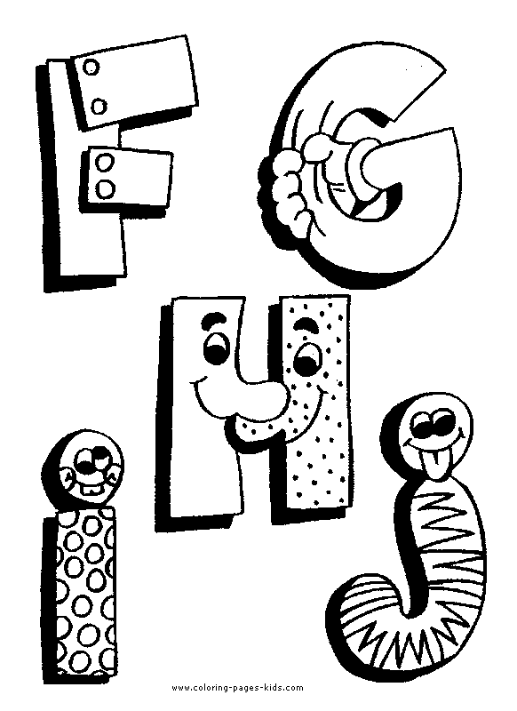 Coloreaza literele F, G, H, J, I