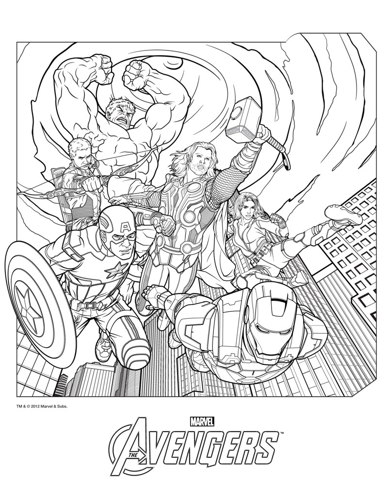 Avengers, supereroi de colorat