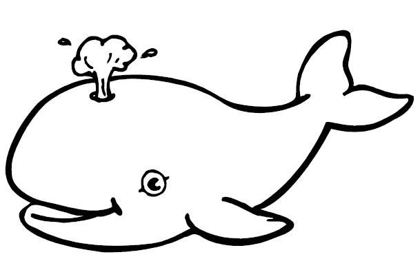Plansa de colorat cu o balena
