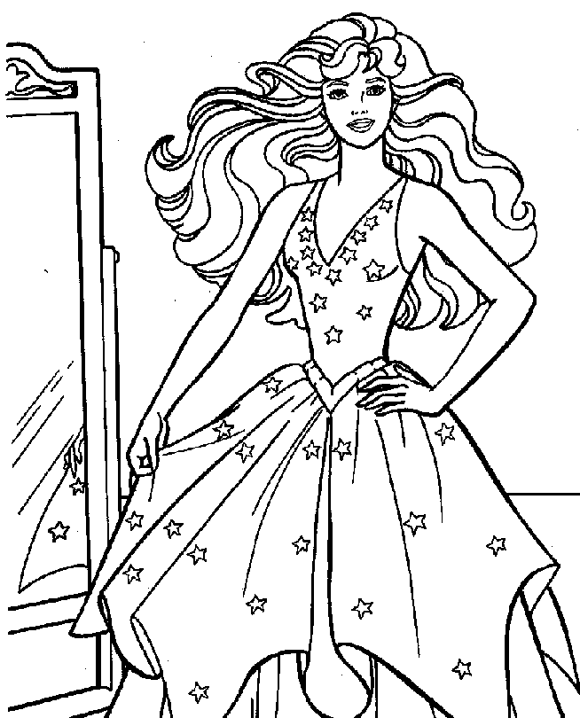 Barbie si rochita cu stelute