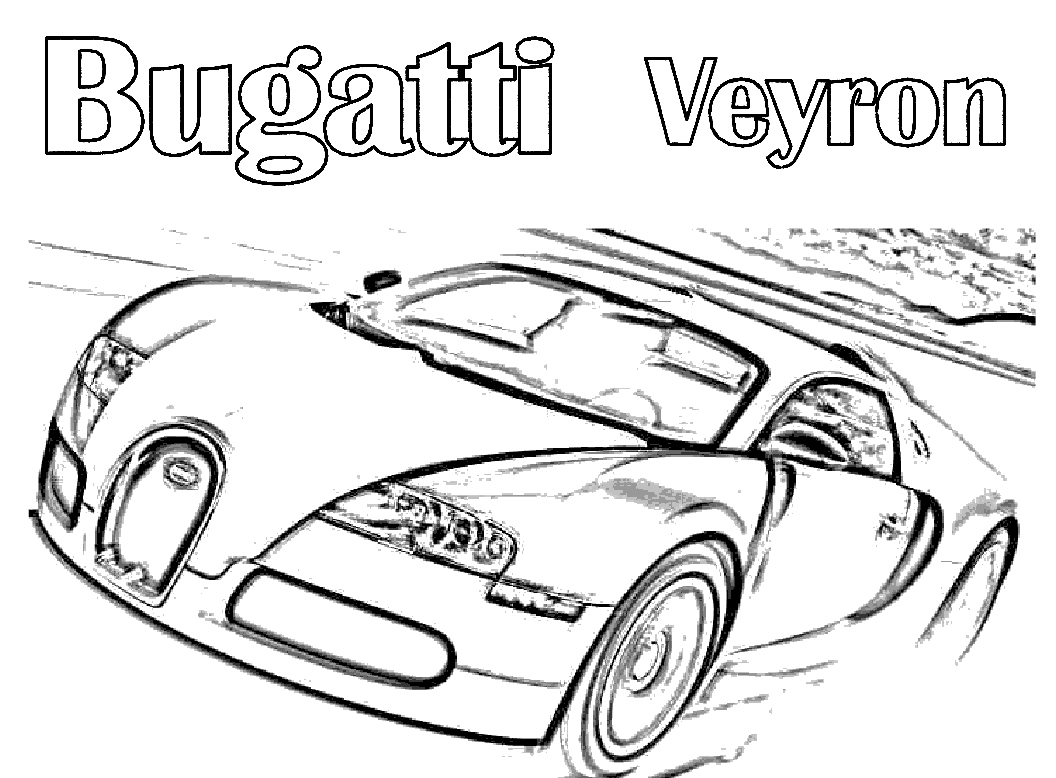 Plansa de colorat cu Bugatti Veyron