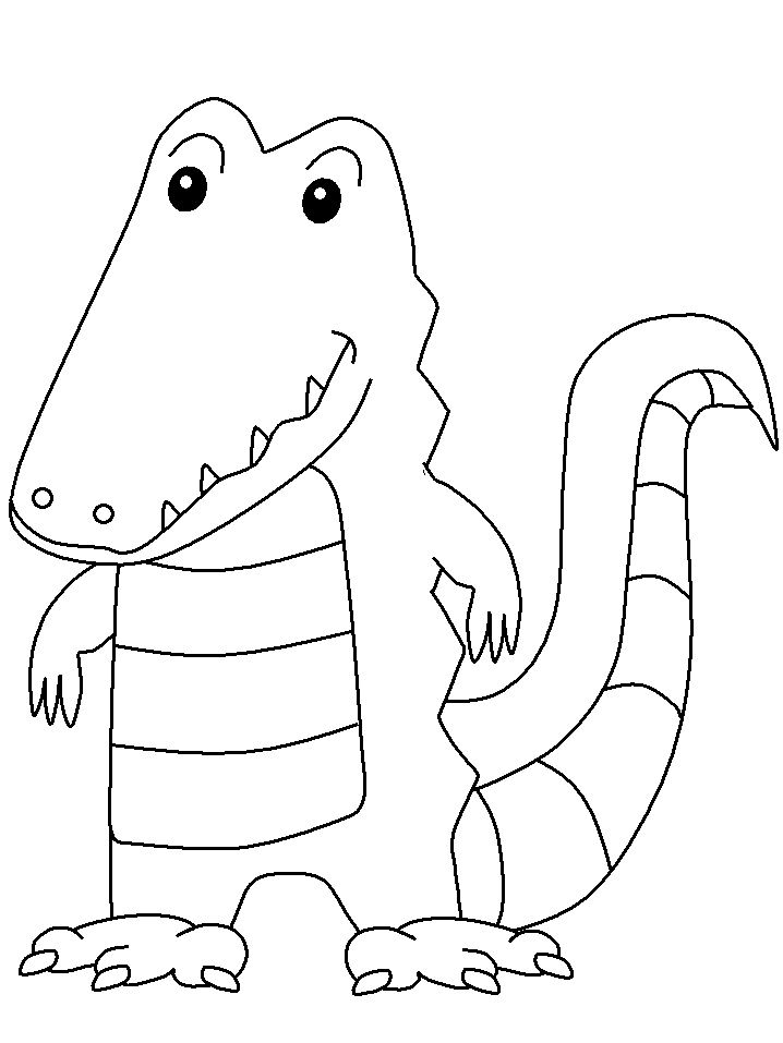 Plansa de colorat cu un crocodil