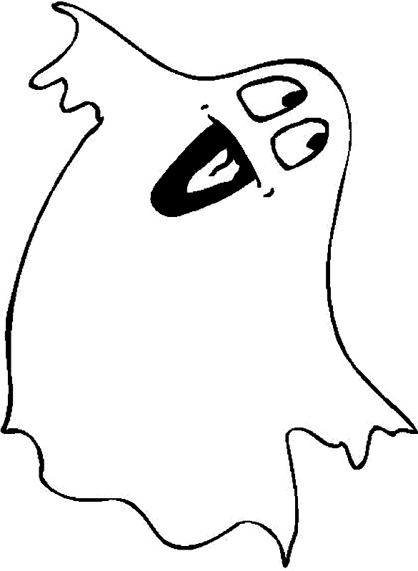 Plansa de colorat cu o fantoma de Halloween