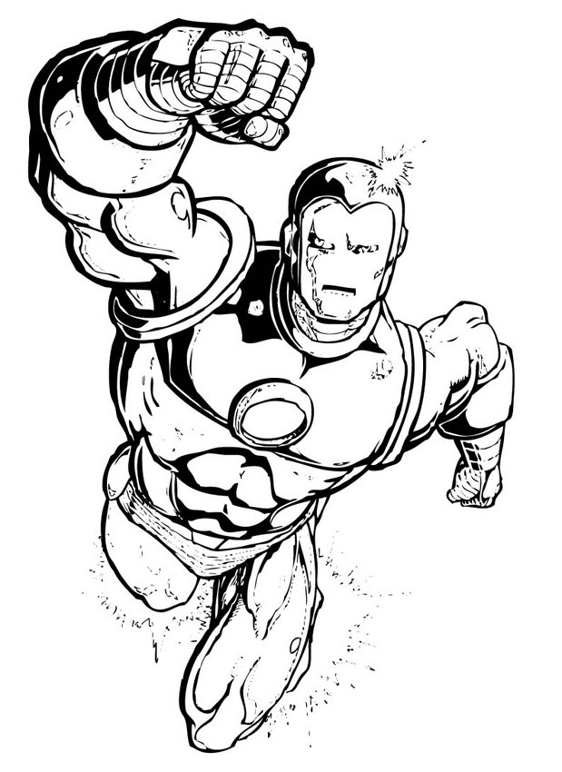 Plansa de colorat cu Iron Man