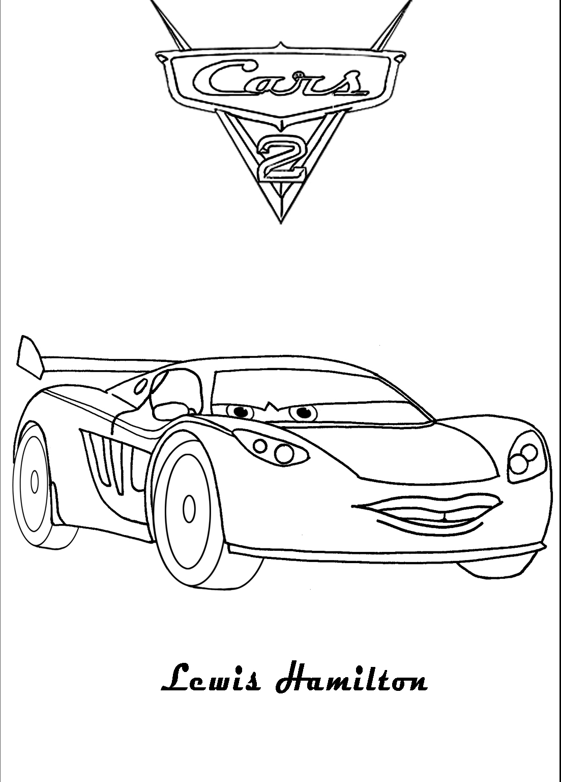 Plansa de colorat cu Lewis Hamilton