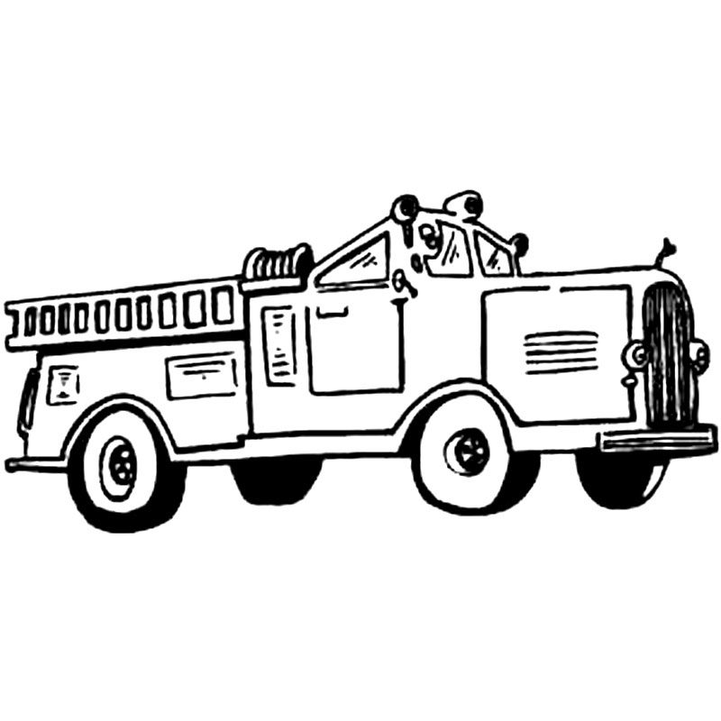 Plansa de colorat cu o masina de pompieri
