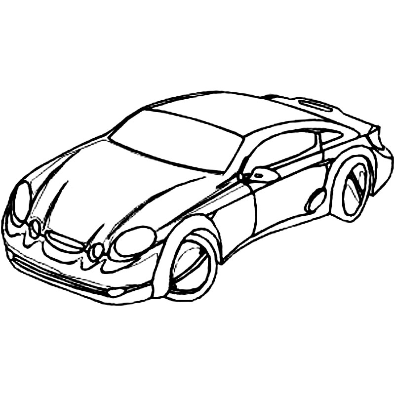 Plansa de colorat cu o masina Mercedes Sport