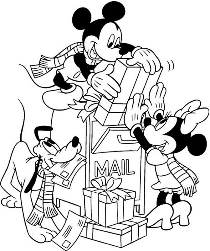 Mickey, Minnie si Pluto de colorat