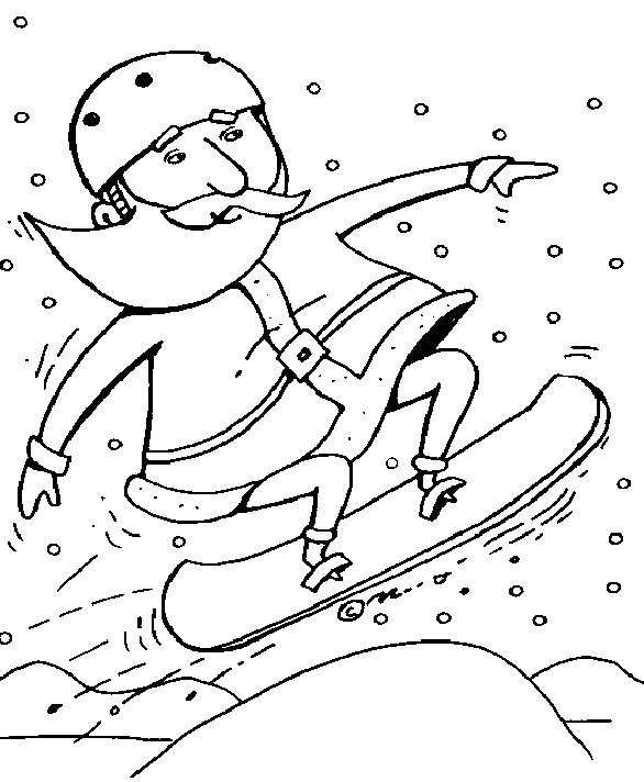 Mos Craciun face snowboarding