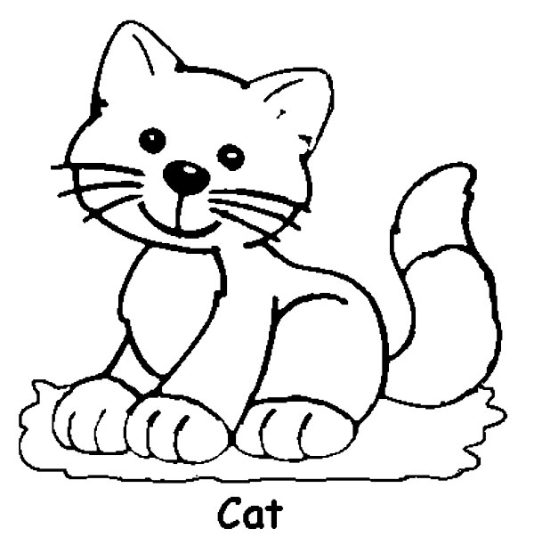 Plansa de colorat cu o pisica haioasa