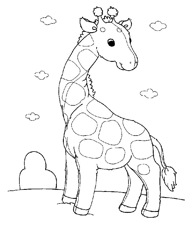 Pui de girafa de colorat