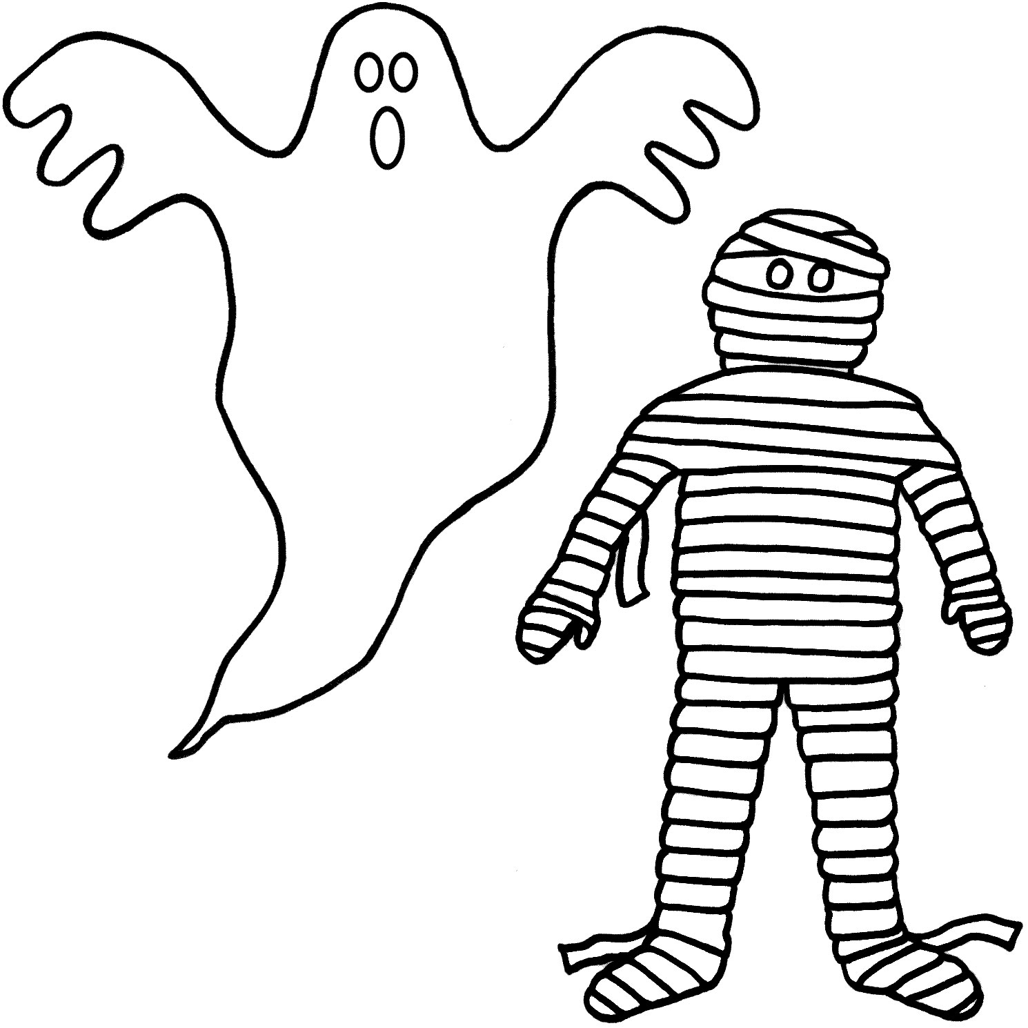 Halloween cu o stafie si mumie