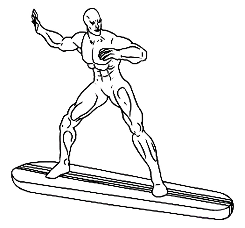 Surferul de Argint de colorat