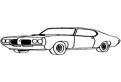 Plansa de colorat cu o masina Chevy Chevelle