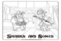 Plansa de colorat cu Sharky si Bones din Jake si piratii din Tara de Nicaieri