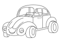 Plansa de colorat cu broscuta Volkswagen