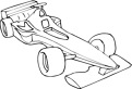 Plansa de colorat cu o masina Formula One