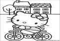 Hello Kitty pe bicicleta