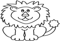 Plansa de colorat cu un leu