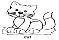 Plansa de colorat cu o pisica haioasa