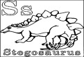 S de la stegosaurus de colorat