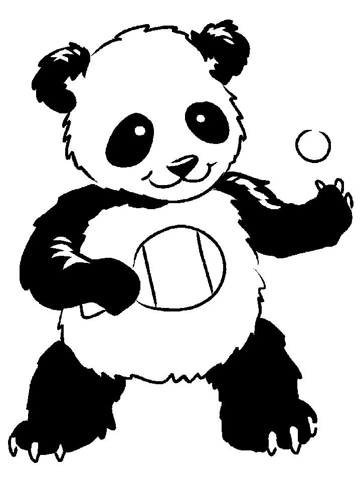 Plansa de colorat cu un urs panda