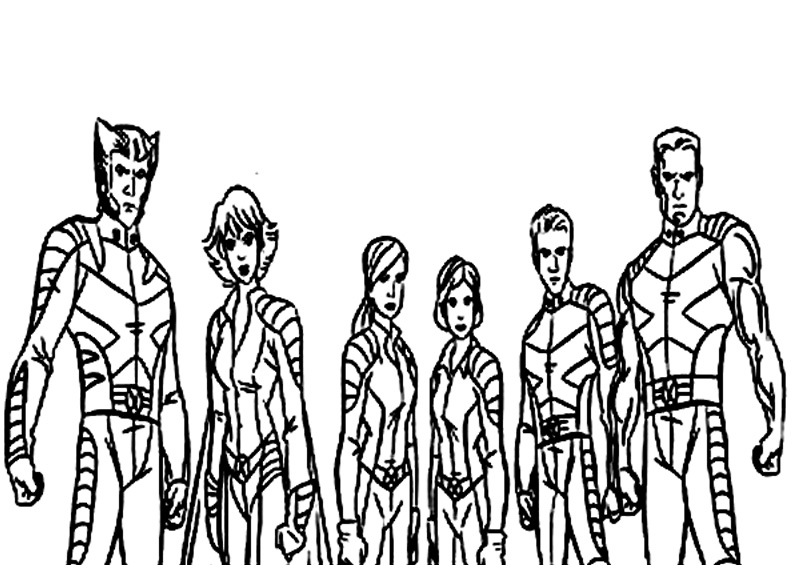 Echipa X-Men de colorat