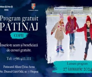 Fundatia Tiriac lanseaza a saptea editie a programului de initiere gratuita in patinaj pentru copii cu varste cuprinse intre 3 si 7 ani 