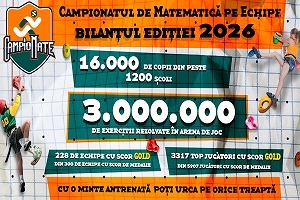 CampioMATE, miscarea nationala care atrage copiii in jocul matematicii, anunta castigatorii Editiei 2026