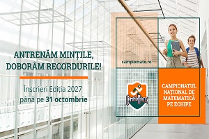 CampioMATE – campionatul national de matematica pe echipe care atrage copiii in jocul matematicii – a dat startul inscrierilor pentru Editia 2027
