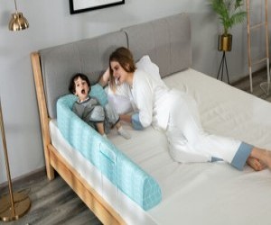 Protectie laterala pentru pat - solutia pentru a evita 'cutremurul' de peste noapte si a proteja copilul!