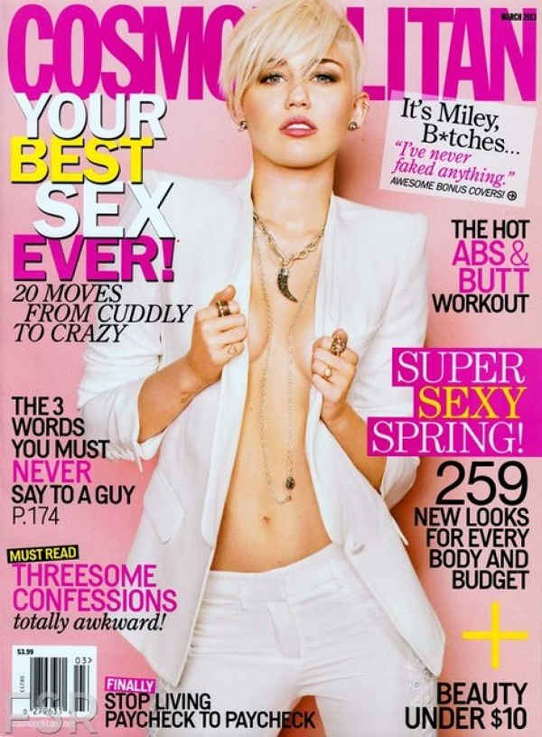 Miley Cyrus pe coperta revistei Cosmopolitan