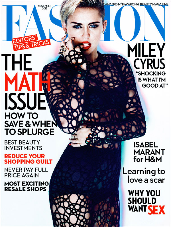 Miley Cyrus pe coperta revistei Fashion