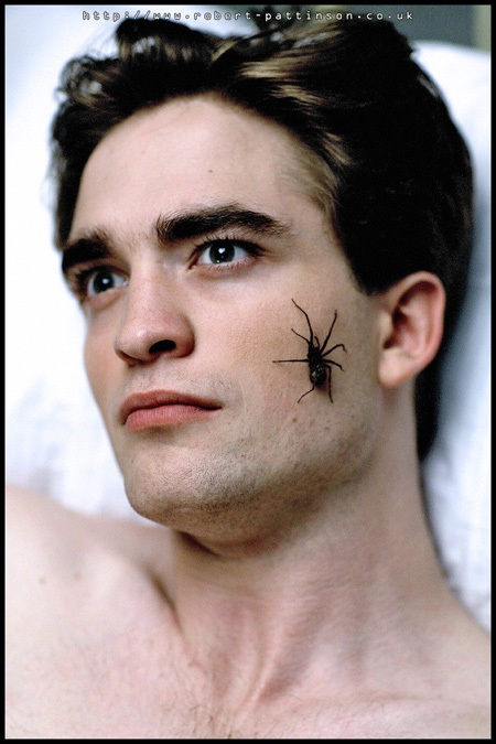 Robert Pattinson cu un paianjen