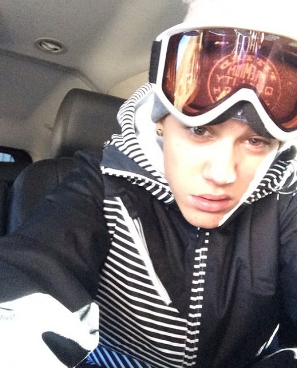 Justin Bieber la ski