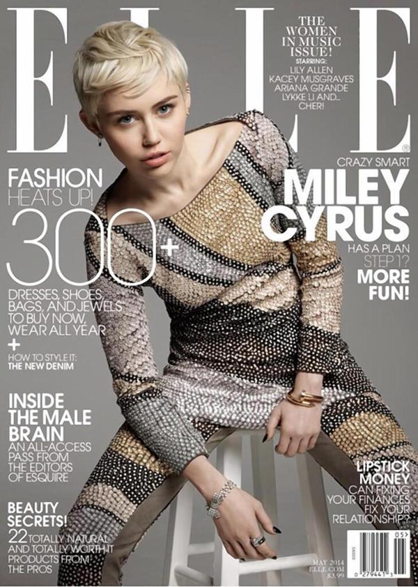 Miley Cyrus pe coperta revistei Elle