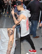 Justin Bieber si-a tatuat chipul Selenei Gomez