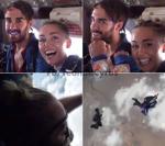 Miley Cyrus a sarit cu parasuta